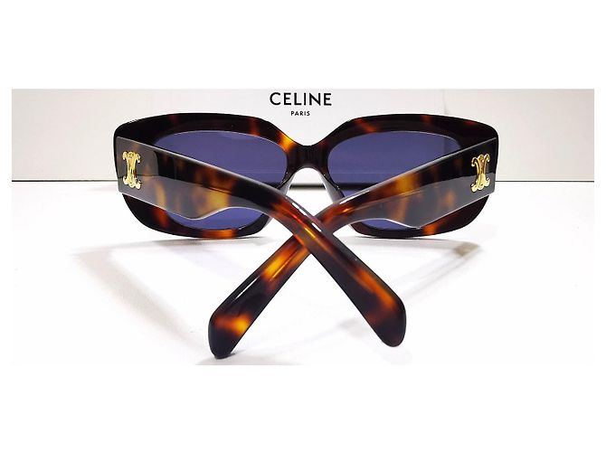 Gafas de sol rectangulares Céline Triomphe marrón carey - CL40216U 53A Castaño - vista 6
