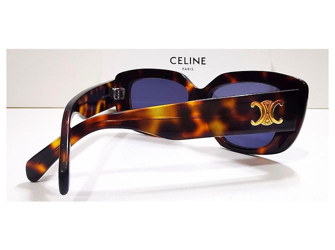 Gafas de sol rectangulares Céline Triomphe marrón carey - CL40216U 53A Castaño - vista 7