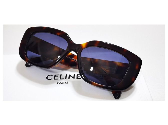 Gafas de sol rectangulares Céline Triomphe marrón carey - CL40216U 53A Castaño - vista 8