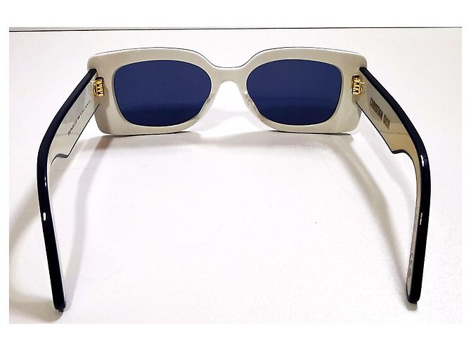 Christian Dior Occhiali da sole rettangolari Dior bianchi e navy - Pacific S1U 95B0 Bianco Blu navy - vista 10
