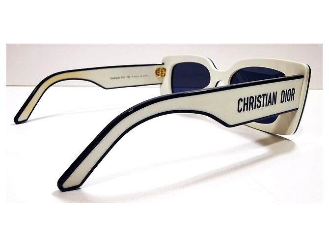 Christian Dior Occhiali da sole rettangolari Dior bianchi e navy - Pacific S1U 95B0 Bianco Blu navy - vista 11