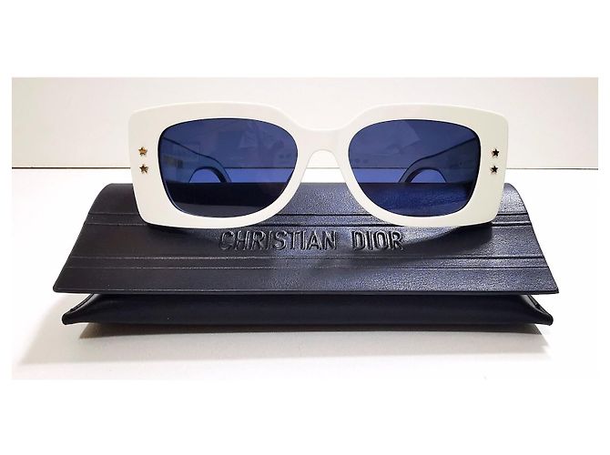 Christian Dior Occhiali da sole rettangolari Dior bianchi e navy - Pacific S1U 95B0 Bianco Blu navy - vista 13