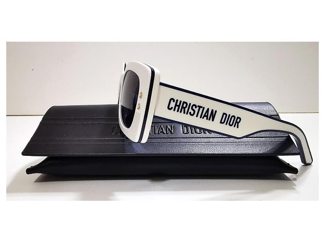 Christian Dior Occhiali da sole rettangolari Dior bianchi e navy - Pacific S1U 95B0 Bianco Blu navy - vista 14