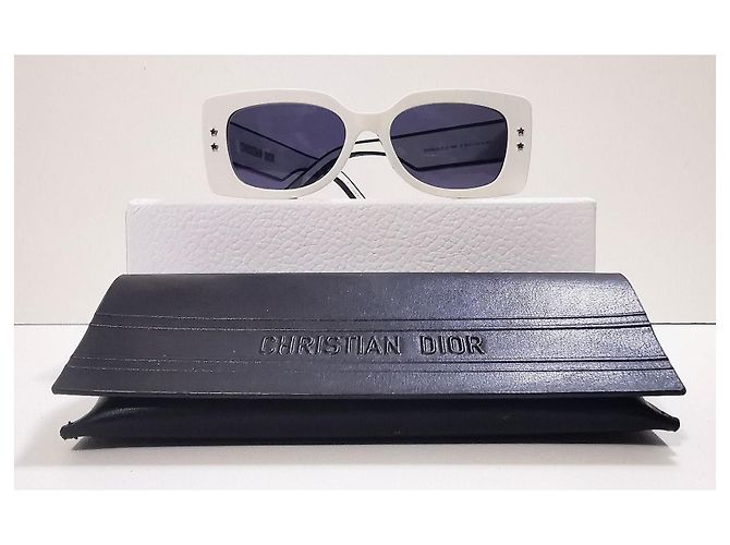 Christian Dior Occhiali da sole rettangolari Dior bianchi e navy - Pacific S1U 95B0 Bianco Blu navy - vista 15