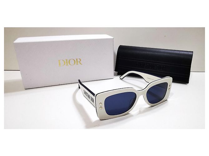 Christian Dior Occhiali da sole rettangolari Dior bianchi e navy - Pacific S1U 95B0 Bianco Blu navy - vista 16