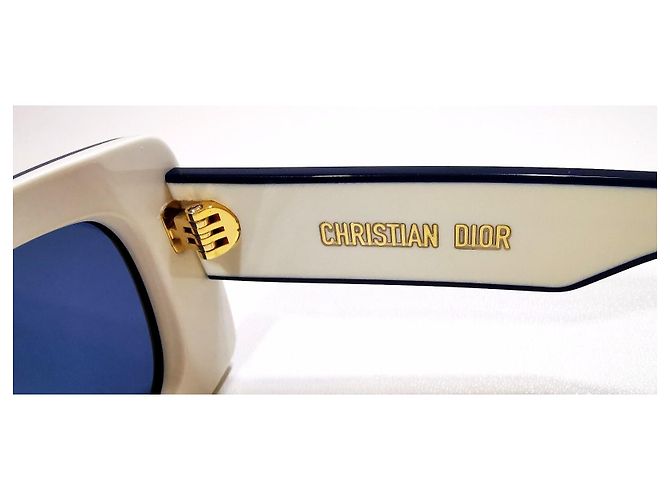 Christian Dior Occhiali da sole rettangolari Dior bianchi e navy - Pacific S1U 95B0 Bianco Blu navy - vista 17