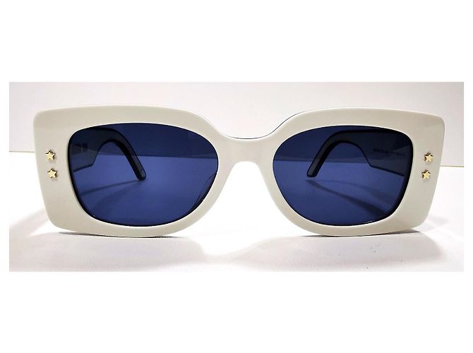 Christian Dior Occhiali da sole rettangolari Dior bianchi e navy - Pacific S1U 95B0 Bianco Blu navy - vista 2