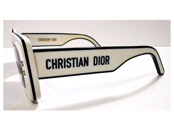 Christian Dior Occhiali da sole rettangolari Dior bianchi e navy - Pacific S1U 95B0 Bianco Blu navy - vista 4