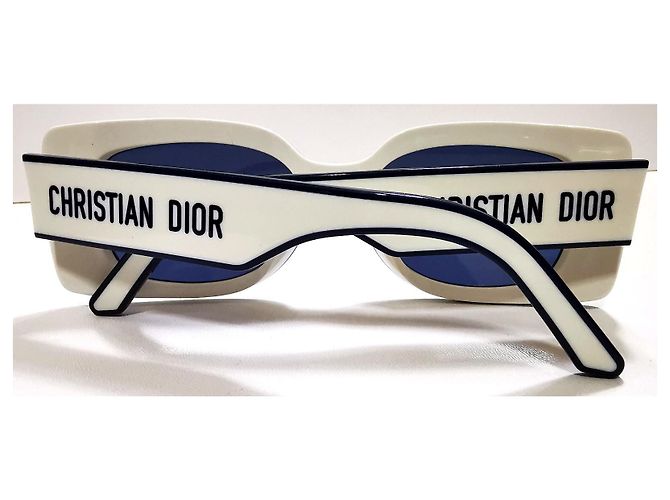Christian Dior Occhiali da sole rettangolari Dior bianchi e navy - Pacific S1U 95B0 Bianco Blu navy - vista 9