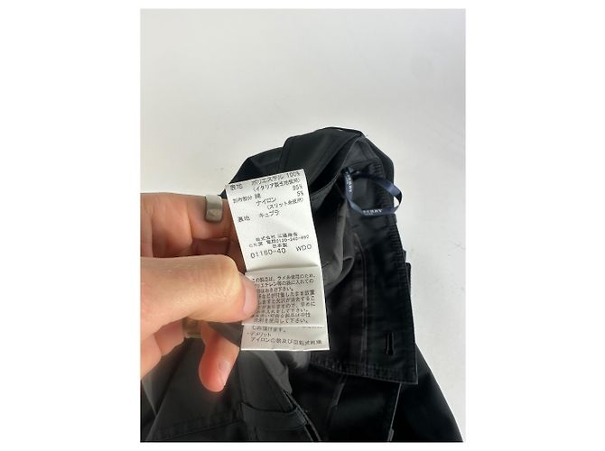 Vintage Burberry Polyester Gürtelrock Schwarz M - Ansicht 12