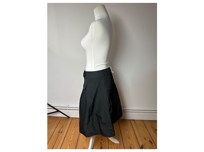 Vintage Burberry Polyester Gürtelrock Schwarz M - Ansicht 2