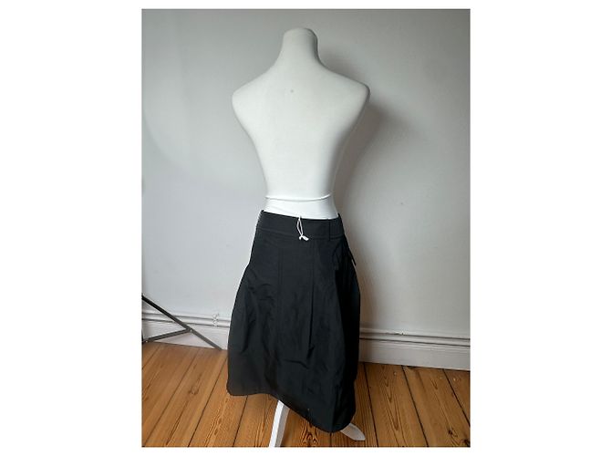 Vintage Burberry Polyester Gürtelrock Schwarz M - Ansicht 3