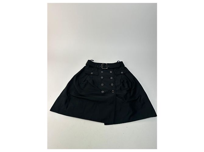 Vintage Burberry Polyester Gürtelrock Schwarz M - Ansicht 4