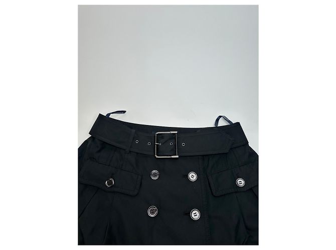 Vintage Burberry Polyester Gürtelrock Schwarz M - Ansicht 6