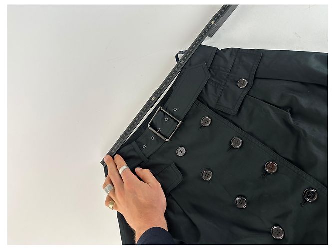 Vintage Burberry Polyester Gürtelrock Schwarz M - Ansicht 7