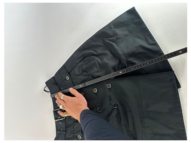Vintage Burberry Polyester Gürtelrock Schwarz M - Ansicht 8