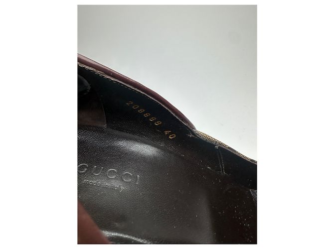 Décolleté in pelle monogramma Gucci vintage con borchie beige marrone EU40 - vista 7