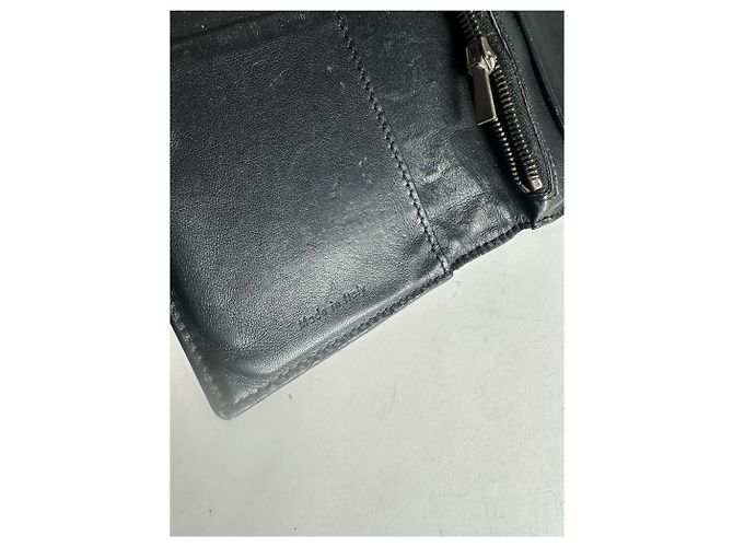 Céline Portafoglio portachiavi in pelle vintage Celine Paris nero e bianco - vista 5