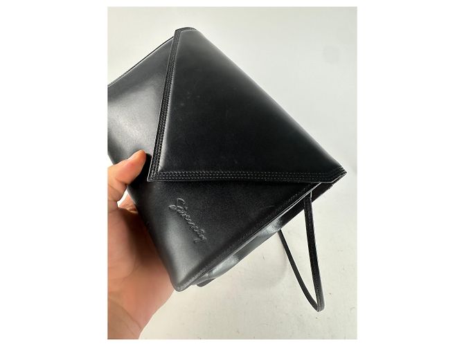 Vintage Givenchy asymmetrische Leder-Schultertasche schwarz - Ansicht 13