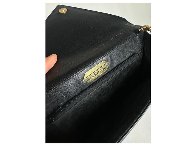 Vintage Givenchy asymmetrische Leder-Schultertasche schwarz - Ansicht 6