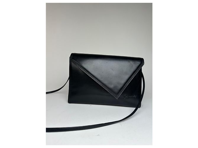 Vintage Givenchy asymmetrische Leder-Schultertasche schwarz - Ansicht 7