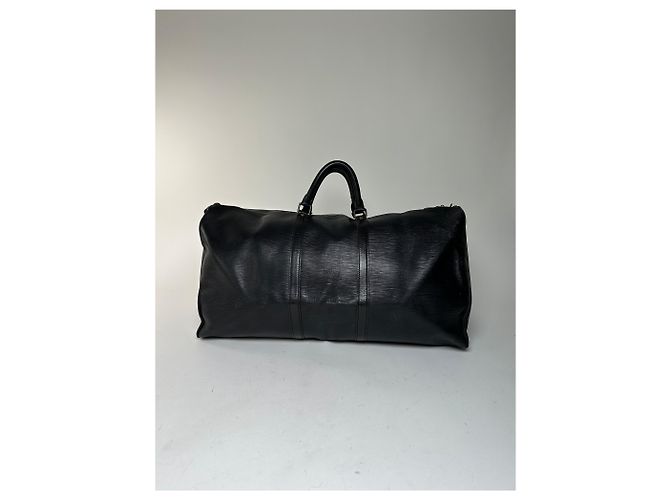 Keepall Vintage Louis Vuitton EPI Pelle 60 Keepball Nero - vista 3