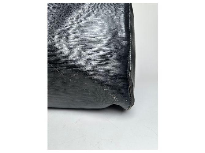 Keepall Vintage Louis Vuitton EPI Pelle 60 Keepball Nero - vista 6