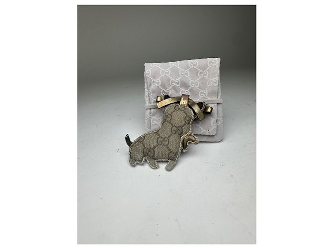 Pendente per Cani in Pelle Monogramma Vintage Gucci Grigio - vista 10