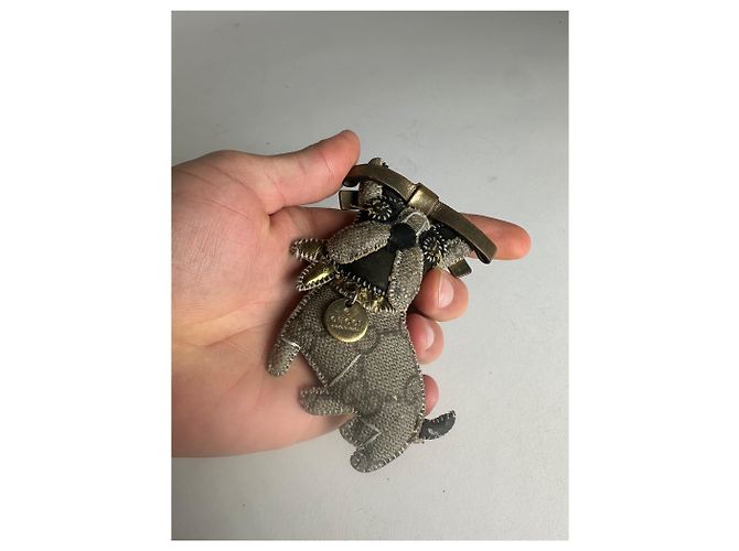 Pendente per Cani in Pelle Monogramma Vintage Gucci Grigio - vista 3