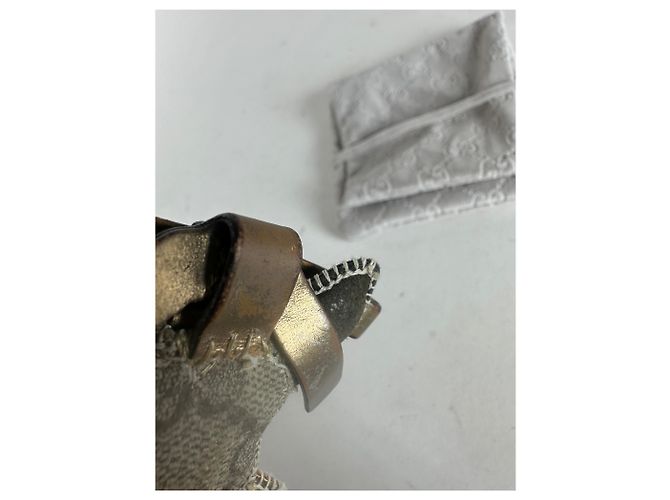 Pendente per Cani in Pelle Monogramma Vintage Gucci Grigio - vista 8
