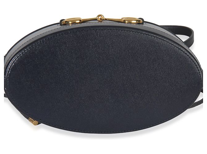 Borsa a secchiello con coulisse in pelle di vitello rossa e blu navy Horsebit 1955 di Gucci Rosso - vista 6