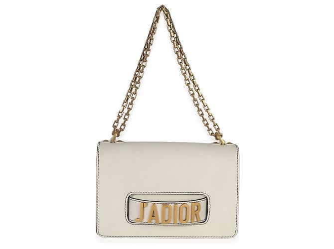 Borsa a tracolla J'Adior in pelle di vitello grana bianca Christian Dior - vista 5