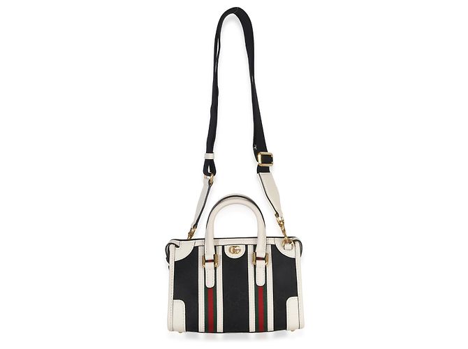 Borsa mini Double G in tela nera e bianca di Gucci Nero Bianco - vista 5