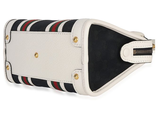 Borsa mini Double G in tela nera e bianca di Gucci Nero Bianco - vista 6