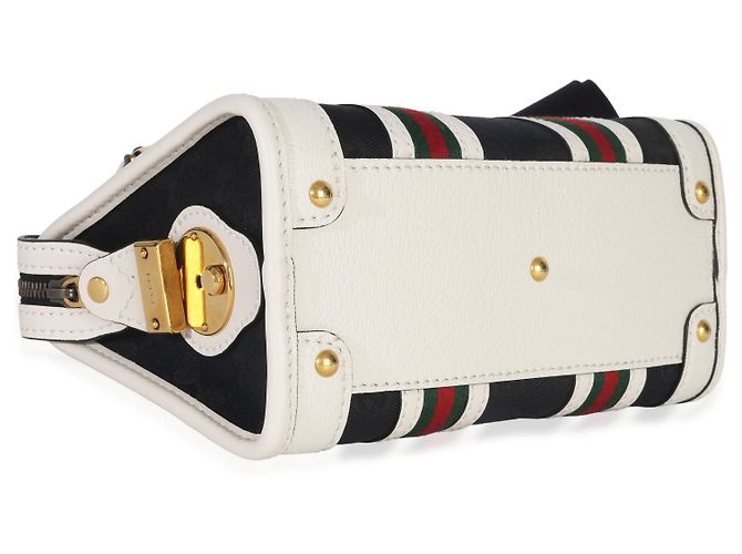 Borsa mini Double G in tela nera e bianca di Gucci Nero Bianco - vista 7