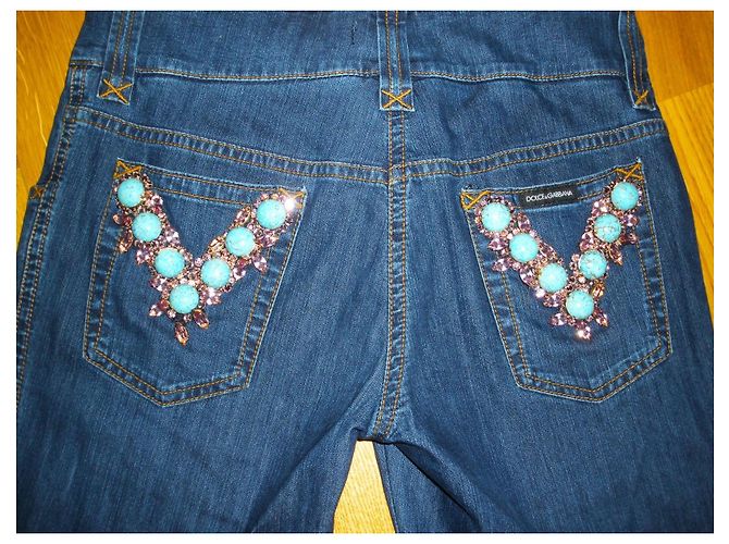 Vaqueros de algodón azules Dolce & Gabbana Talla 38 - vista 3