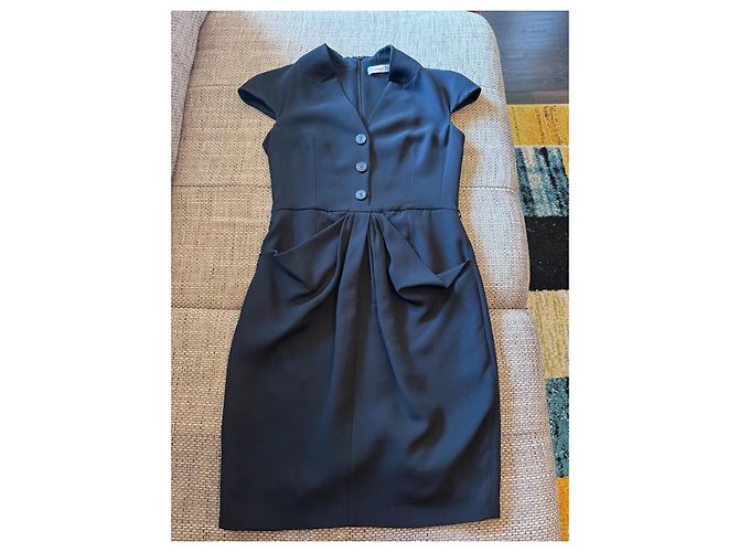 Christian Dior Kleid aus schwarzer Seide - Ansicht 14