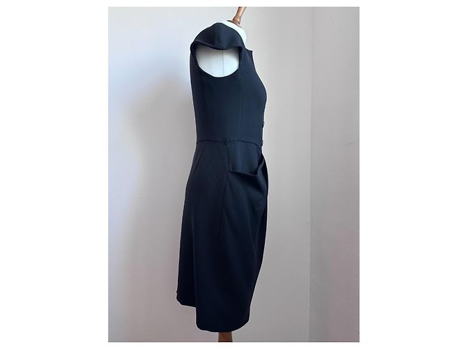 Christian Dior Kleid aus schwarzer Seide - Ansicht 4