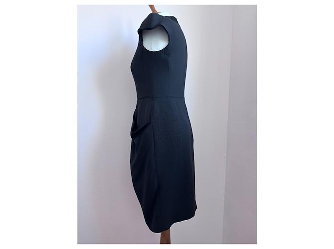 Christian Dior Kleid aus schwarzer Seide - Ansicht 6