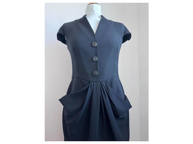 Christian Dior Kleid aus schwarzer Seide - Ansicht 7