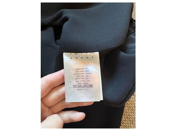 Christian Dior Kleid aus schwarzer Seide - Ansicht 9