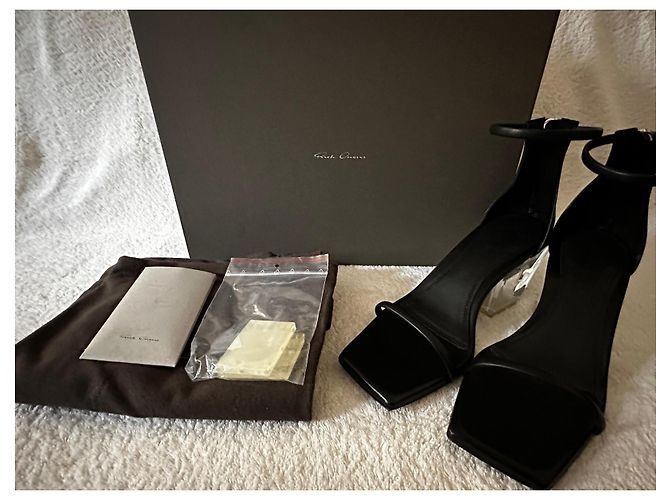 Sandali Rick Owens neri con tacco trasparente Nero - vista 10