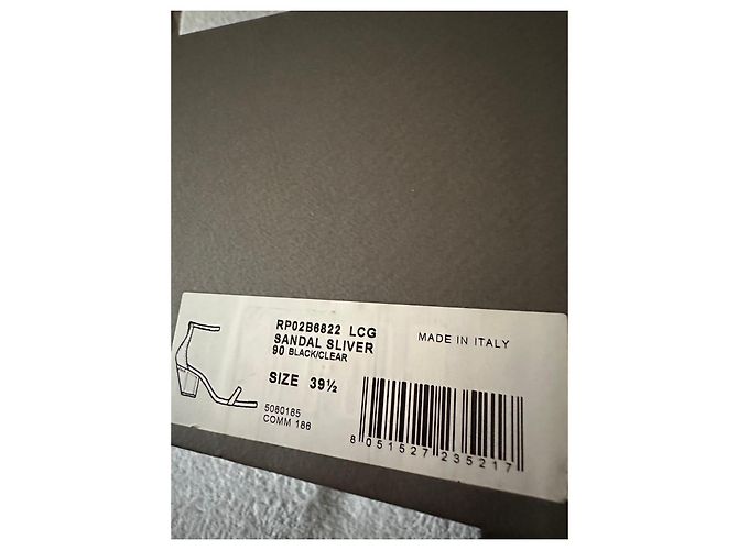 Sandali Rick Owens neri con tacco trasparente Nero - vista 11