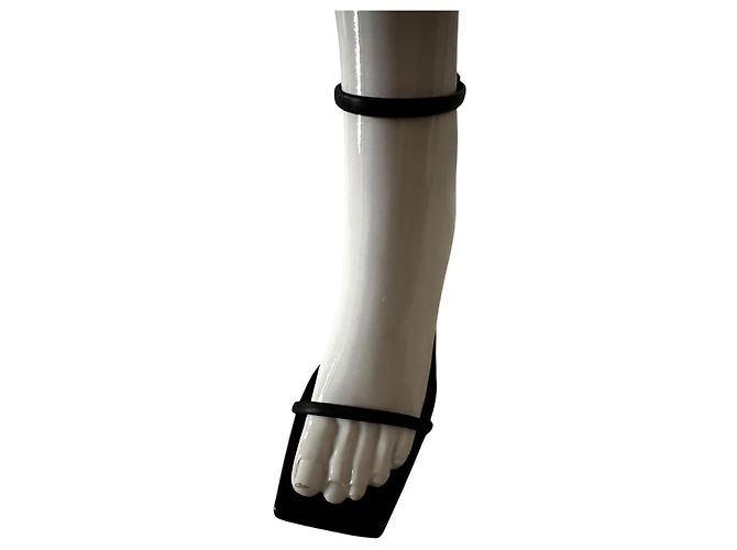 Sandali Rick Owens neri con tacco trasparente Nero - vista 14
