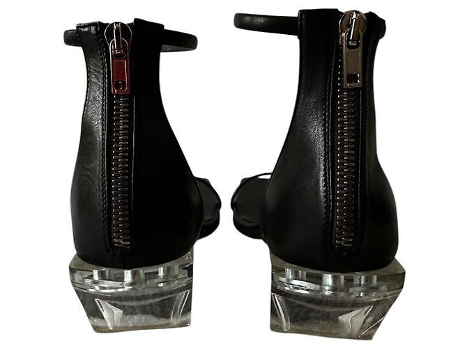 Sandali Rick Owens neri con tacco trasparente Nero - vista 3