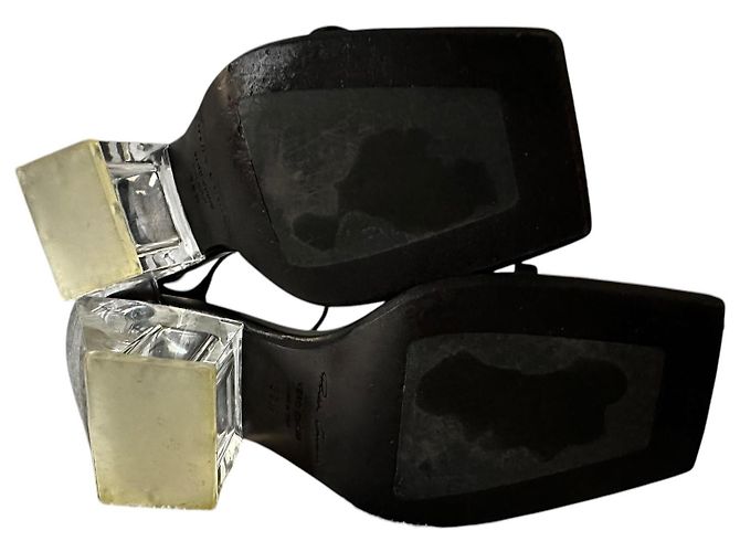 Sandali Rick Owens neri con tacco trasparente Nero - vista 4