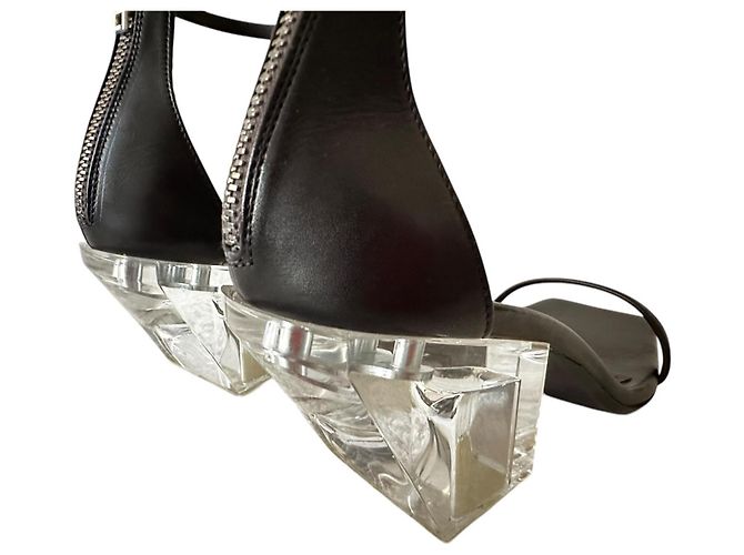 Sandali Rick Owens neri con tacco trasparente Nero - vista 8