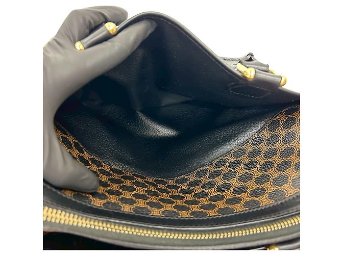 Céline CELINE Vintage Macadam Blazon Triomphe Muster Handtasche Braun Schwarz - Ansicht 10