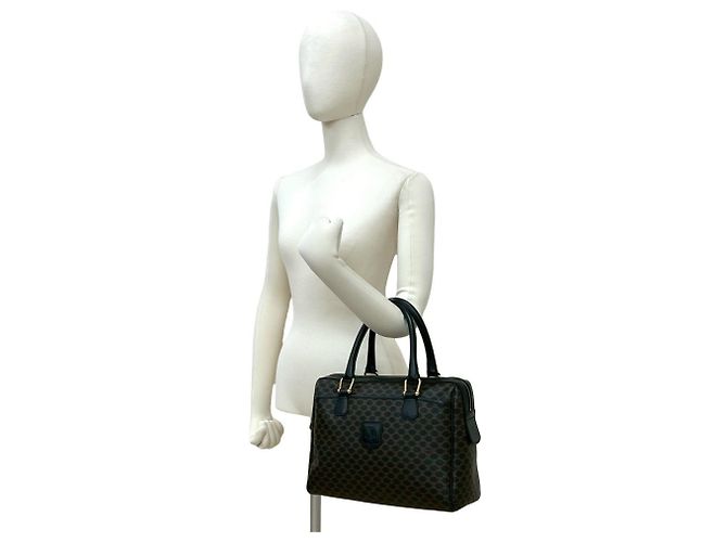 Céline CELINE Vintage Macadam Blazon Triomphe Muster Handtasche Braun Schwarz - Ansicht 2
