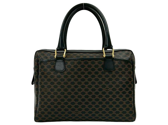 Céline CELINE Vintage Macadam Blazon Triomphe Muster Handtasche Braun Schwarz - Ansicht 3